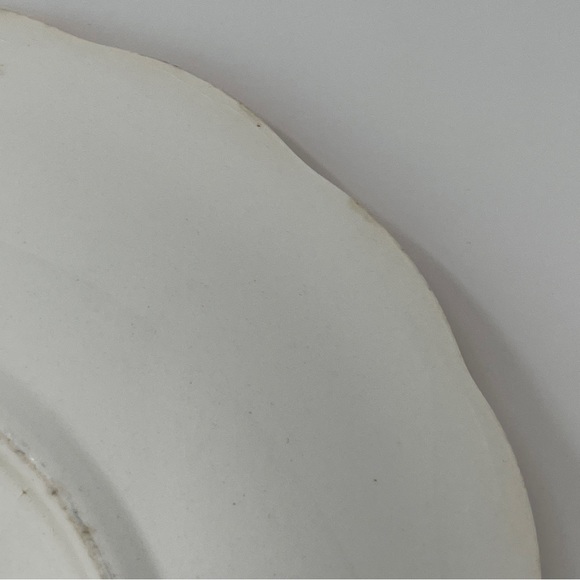 Vintage Homer Laughlin Round Serving Dish Bowl Orange Trim Iridescent White - Picture 11 of 13